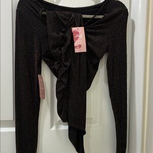 Papaya Black Asymmetrical Skirt